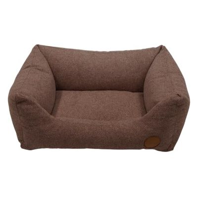 JACK AND VANILLA, Sofá para Perros y Gatos Timeless Hampton, Confort Óptimo con Cojines de Espuma de Alta Densidad Diseño Elegante Marrón, 80x60x25 cm