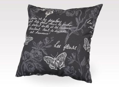Angerer 757/205 - Cojín del sofá clásico de 40 x 40 cm diseño de la Mariposa, Gris