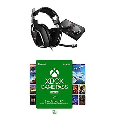 ASTRO Gaming A40 TR Casque Gamer + MixAmp Pro TR, 4ème génération, Astro Audio V2, Dolby Audio, Micro Détachable, Compatible avec Xbox, PC + Xbox Game Pass pour PC 3 Mois