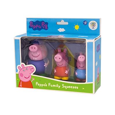 Peppa Pig - Set di 3 statuette bagno Peppa Pig - Giocattoli d'acqua e bagno - Include George, nonno e Peppa (DeQube 919D00047)