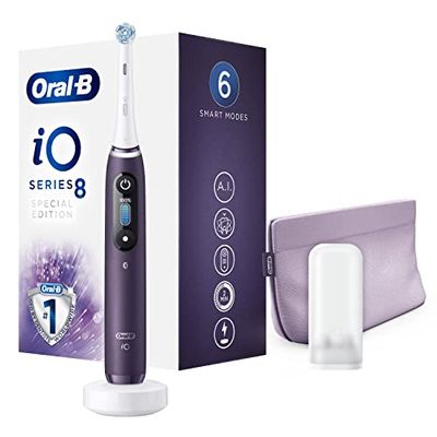 Oral-B iO - 8s - Brosse À Dents Électrique Rechargeable Édition Spéciale, 1 Manche Haut De Gamme Violet connecté Bluetooth Avec Technologie Magnétique Révolutionnaire