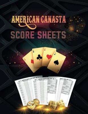 American Canasta Score Sheets: 120 Score Sheets for Scorekeeping, American Canasta Score Sheets with Points Guide, Score Cards Game, Canasta Score Pads with Size 8.5 x 11 inches.