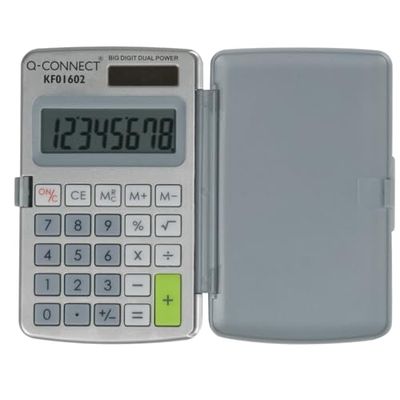 Q-Connect Calcolatrice tascabile a 8 cifre con display extra large 99 x 58 x 6 mm KF01602