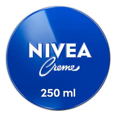 NIVEA Creme Crema multiuso 4 x 250 ml, Crema NIVEA classica a base di Eucerit, Glicerina e Pantenolo, Crema corpo, viso e mani dermatologicamente testata per tutta la famiglia