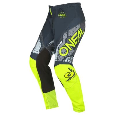 O'NEAL | Kids | Motocross Broeken | Enduro MX | Maximale bewegingsvrijheid, lichtgewicht, ademend en duurzaam ontwerp | Element Camo V.22 Jeugd Broeken | Grijs Neon Geel | Maat 20