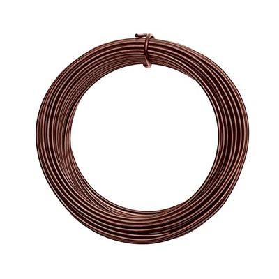 Vaessen Creative Fil Aluminium 26 m x 3 mm - Fil Métallique Chocolate (Marron) - Fil de Fer Souple pour Loisirs Créatifs, Perlage et Fabrication de Bijoux