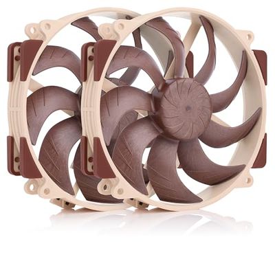 Noctua NF-A14x25r G2 PWM Sx2-PP, Set Push-Pull di Due Ventole per PC Silenziose di Qualità Premium da 140 mm (Marrone)