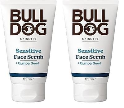 BULLDOG SKINCARE - Sensitive Face Scrub For Men Exfoliating Quinoa Seed Scrub 125 ml (Pack of 2)