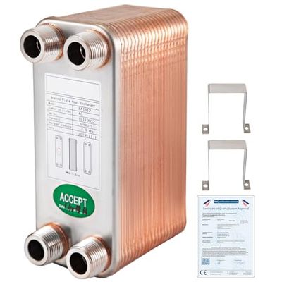 VEVOR EATB12 Plaatwarmtewisselaar Plaatwarmtewisselaar 40 Warmtewisselaar 40 Plaatwarmtewisselaar Roestvrij staal 316 l Warmtewisselaar Verwarming Gouden