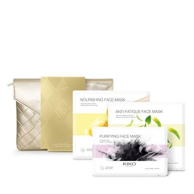 KIKO Milano Holiday Première Face Masks Gift Set | Skincare Gift Set: 1 Anti-fatigue Mask, 1 Nourishing Mask And 1 Purifying Mask