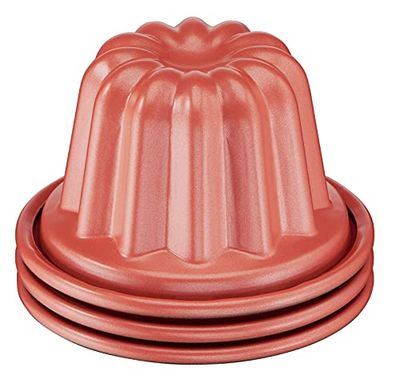 Tefal Creabake - Set 3 Moldes Acanalado Creabake, Moldes repostería, 7.4 cm, revestimiento antiadherente, sistema apilable, recetas creativas dulces y saladas, repostería fácil