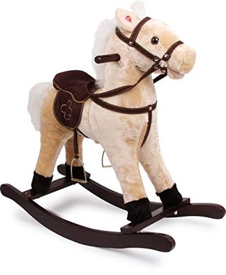 small foot Cheval à bascule «Hirsute» en bois et tissu, avec effets sonores, dès 3 ans, 4101