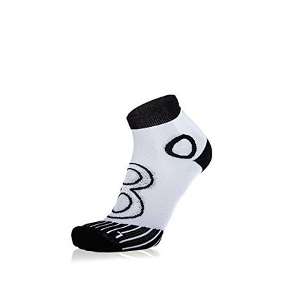 Eightsox Newcomer Short Calcetines Running, Unisex Adulto, Blanco/Negro, 35-38