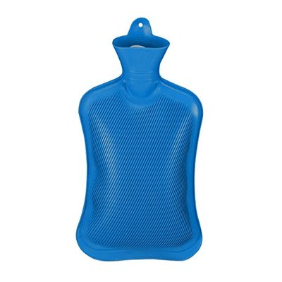 Relaxdays Bolsa Agua Caliente sin Funda, Duradera, Botella Térmica Segura, Bolsita Cama Calor 2 L, Caucho sin Olor, Azul, 1 Unidad