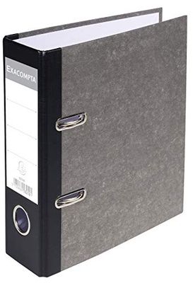 Exacompta - ref. 53210E - 1 Grijs gemarmerd kartonnen ordner met hefboom - rug in balacron - A5 verticaal - 70 mm rug - 75 mm mechaniek - Afmetingen: 23 x 21,5 x 7 cm - Formaat A5 - grijs-zwarte rugkleur