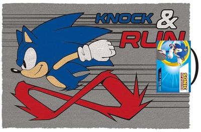 Pyramid International Sonic The Hedgehog - Felpudo de Fibra de Coco, 60 cm x 40 cm, diseño Knock and Run, para Puerta Exterior e Interior, Regalos de Sonic The Hedgehog para Jugadores, Producto