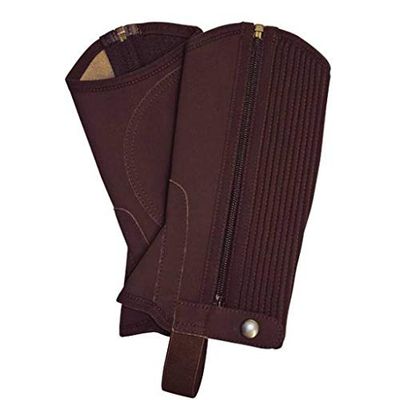 HKM Reitletten aus Nubukimitat mit Elastikeinsatz, Stivali da Equitazione Uomo, Dunkelbraun, L-36