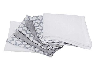 Motherhood Baby Wasdoeken Van Katoenen Mousseline, Baby Washandjes - (7 Stuks), 30x30 cm, ÖKo-Tex Standard 100 Grijs (Grijs Classics 2017)