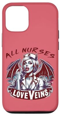 Custodia per iPhone 12/12 Pro Tutte le infermiere amano le vene succube divertente Halloween Vampire Devil