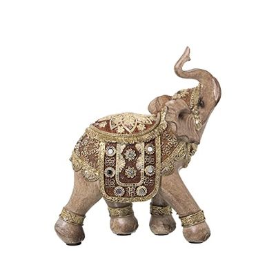 Resin figure elephant gris/Dorado 17x7x19 cm