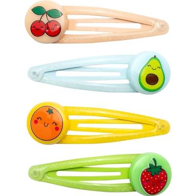GRUSS & CO Set di fermagli per capelli con motivo "frutta" | Set regalo con 4 fermagli per capelli | Regalo di compleanno per bambini, sacchetto della scuola, ragazza | 70108