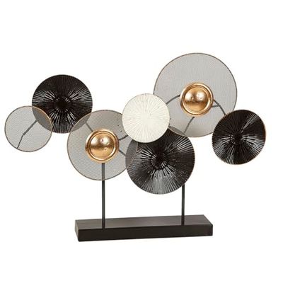 Romimex Figurka dekoracyjna czarno-złota metalowa 67 x 49 x 9 cm