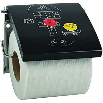 MSV Soporte para Papel higiénico Bounce de Acero Inoxidable/MDF, Juego