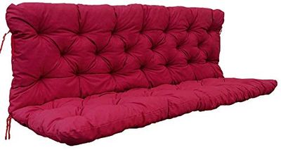 Chicreat Cuscino da panchina, con schienale, rosso, 150 x 98 x 8 cm