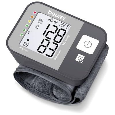 Beurer BC27 Wrist Blood Pressure Monitor, Blood Pressure Machine with Arrhythmia Detection & Colour-Coded Risk Indicator, Fully Automatic Blood Pressure for Wrist Circumferences from 14 - 19.5 cm