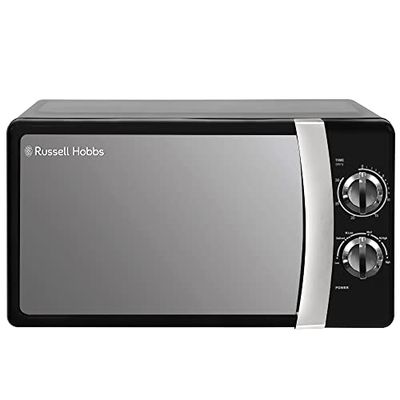 Russell Hobbs RHMM701B Forno a Microonde Manuale Solo, 5 Livelli di Potenza, Avvisatore Acustico e Timer, Impostazione Scongelamento, Facile Pulizia, 17 litri 700 W, Nero