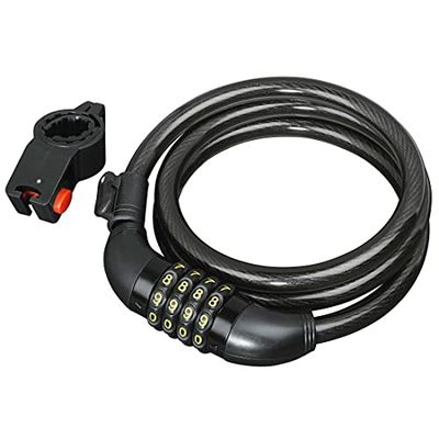 Hama 178111 Cavo Antifurto Per Biciclette, Con Combinazione, Nero, 120 cm