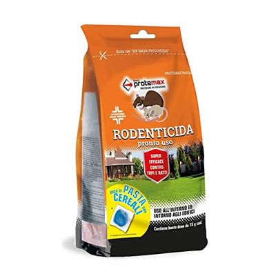 Protemax Topicida Grano Decorticato 150gr | Rodenticida Contro Topi e ratti | Esca in Pasta con Cereali