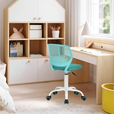 FurnitureR Chaise de Bureau réglable en Hauteur - Ergonomique et colorée - avec Dossier et accoudoirs - 5 Roues - pour Enfants de 3 à 10 Ans - Charge maximale : 100 kg