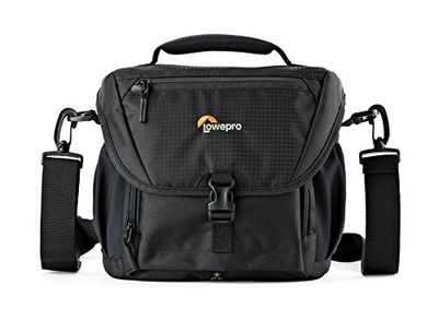 Lowepro LP37121-PWW, Nova 170 AW II, borsa per fotocamera DSLR con obiettivo fisso, drone fotografico compatto, 1-2 obiettivi aggiuntivi, flash, nero