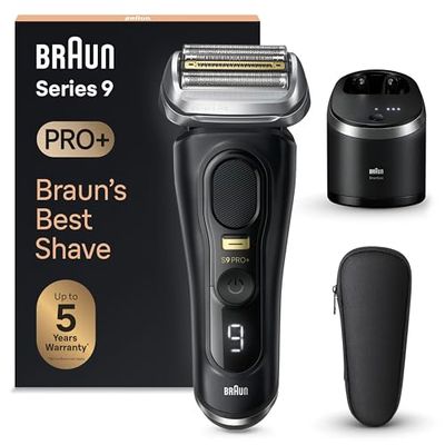 Braun Series 9 PRO +, Rasoio Elettrico Barba, Regolabarba Uomo, Rifinitore di precisione, Custodia Viaggio, Lame Flessibili, SmartCare, Impermeabile, Batteria Litio Ion, Idea Regalo, 9560cc Nero