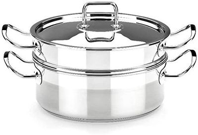 BRA professionale - Set per la cottura a vapore con coperchio, 24 cm, acciaio inox 18/10