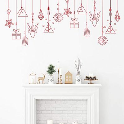 Pegatinas de Navidad - Adhesivo decorativo para decoración de pared, diseño escandinavo - 40 x 100 cm