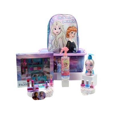 Disney Frozen Gift Set Includes Hair Detangler, Nail Set, Beauty Gift Set, Bubble Bath & Shampoo, Storage Boxes with Click Lock Lid and Backpack