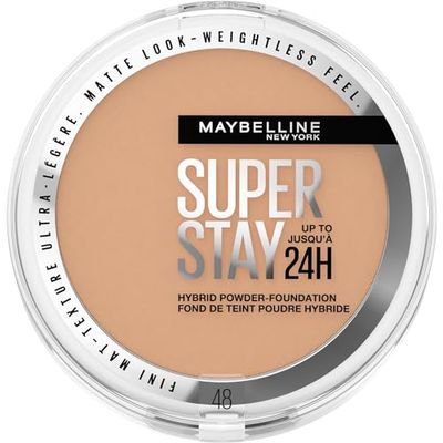 Maybelline New York Fondotinta in Polvere SuperStay 24H Hybrid Powder, Tenuta 24H, Make-Up dal Finish Matte Naturale, 48