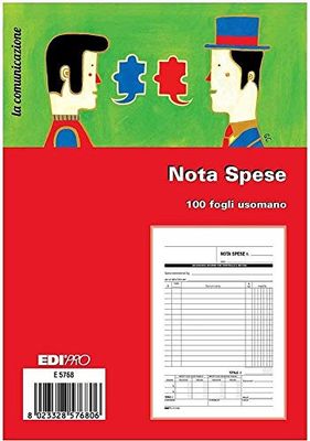 Edipro E5768 Expense Note Pad No Detail Items, 100 Sheets, Hand Use 25 x 18