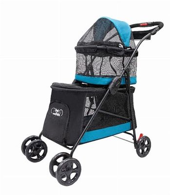 PETIQUE Pet & Pets Poussette double étage Bleu sarcelle
