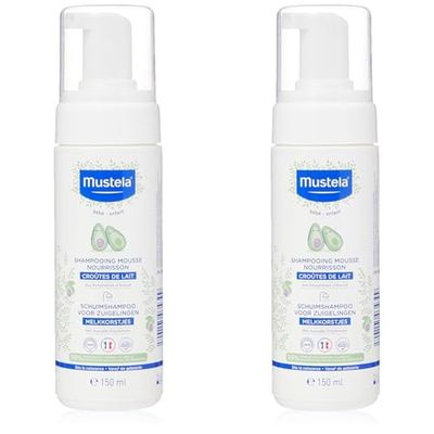 Mustela Nourishing Shampoo Mousse for Babies, 150 ml (Pack of 2)