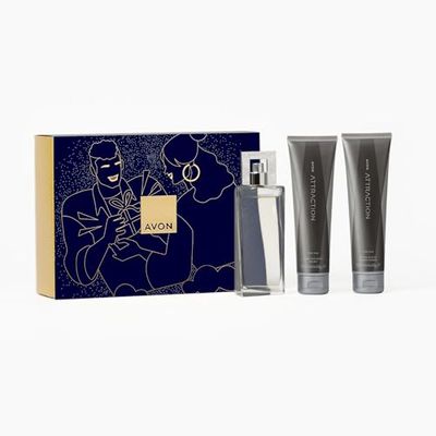 Avon Attraction for Him Three Piece Gift Set with Eau de Toilette 75ml, Hair & Body Wash 100ml, After Shave Conditioner 100ml, in a Gift Box