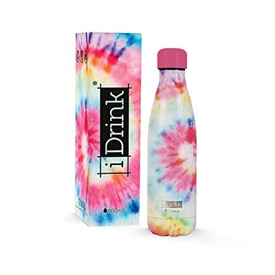 I-Drink - Borraccia Termica in Acciaio 350/500/750/1000 ML (500 ML, Tie Dye)