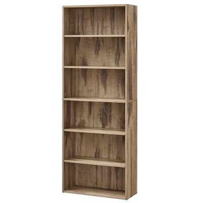 VASAGLE Bibliothèque, Étagère à Livres à 6 Niveaux, Meuble de Rangement, Étagère d’Exposition avec Compartiments Ouverts, Étagères de Rangement Réglables, pour Salon, Bureau, Marron Camel LBC166T50