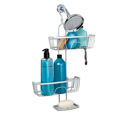 Zenna Home NeverRust Étagère de douche réglable en aluminium chromé satiné
