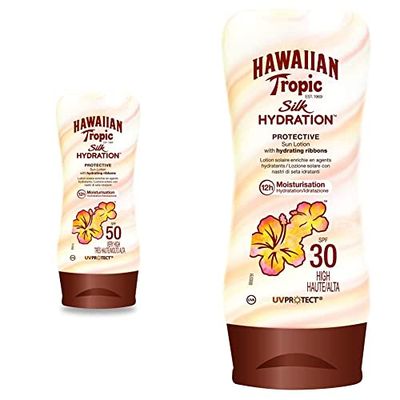 Hawaiian Tropic Silk Hydration Lozione Spf 50, 180ml & SILK HYDRATION LOTION SPF 30, Lozione - 180 ml (Pack of 1)