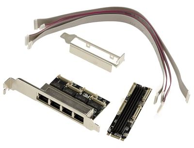KALEA-INFORMATIQUE Scheda controller di rete M2 con 4 porte LAN Gigabit Ethernet per tipo M.2 PCIe, chiave M o B+M, chipset Realtek RTL8111H
