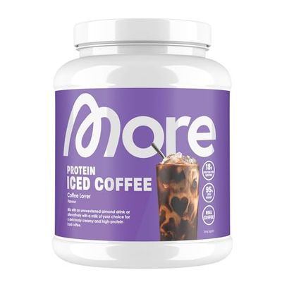 More Protein Iced Coffee, Coffee Lover, 500 g, 1.1 lbs, 20 Servings - Protein Powder with Instant Coffee
