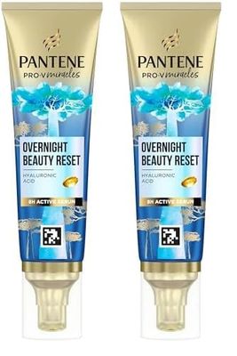 Pantene Hydra Glow Overnight Hair Serum With Biotin 70ml. Pro-V Miracles Hyaluronic Acid Serum for Hydrated and Softer Hair. Lightweight Non-Greasy Hair Moisturiser. Hair Care for Dry Damaged Hair